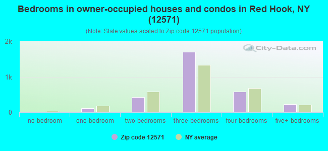 Bedrooms in owner-occupied houses and condos in Red Hook, NY (12571) 