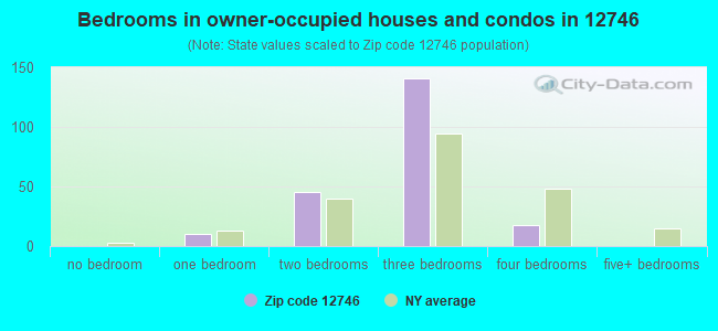 Bedrooms in owner-occupied houses and condos in 12746 