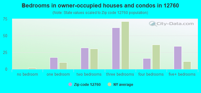 Bedrooms in owner-occupied houses and condos in 12760 