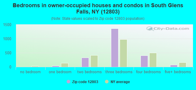 Bedrooms in owner-occupied houses and condos in South Glens Falls, NY (12803) 