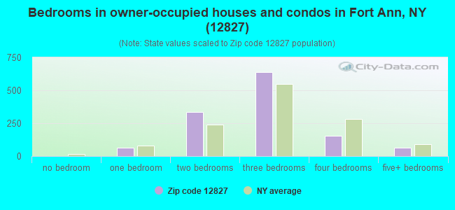Bedrooms in owner-occupied houses and condos in Fort Ann, NY (12827) 