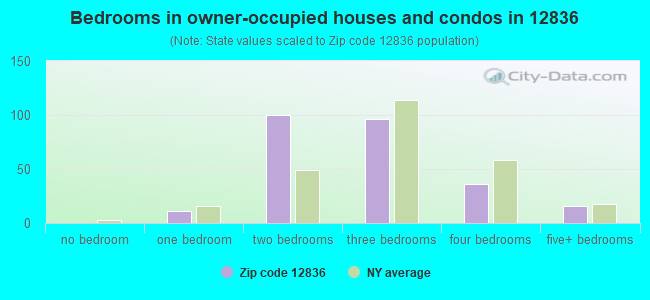 Bedrooms in owner-occupied houses and condos in 12836 