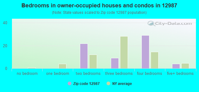 Bedrooms in owner-occupied houses and condos in 12987 