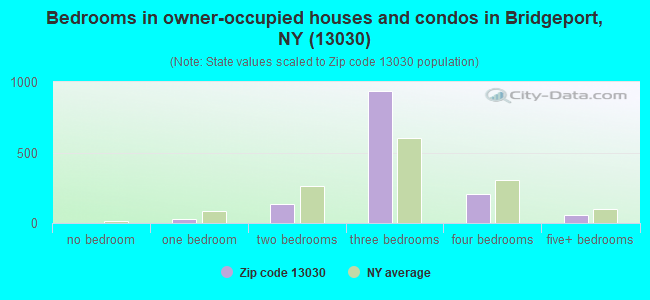 Bedrooms in owner-occupied houses and condos in Bridgeport, NY (13030) 