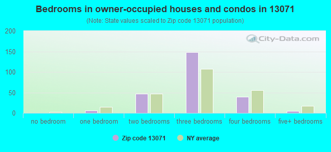 Bedrooms in owner-occupied houses and condos in 13071 