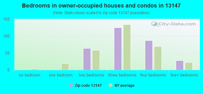 Bedrooms in owner-occupied houses and condos in 13147 