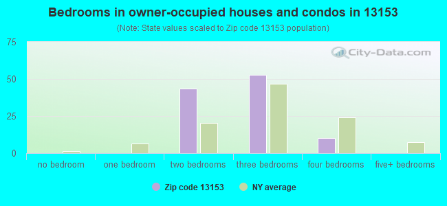 Bedrooms in owner-occupied houses and condos in 13153 