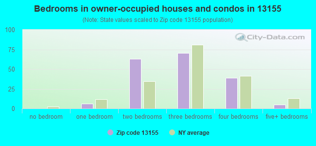 Bedrooms in owner-occupied houses and condos in 13155 