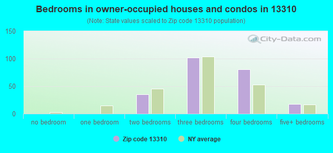 Bedrooms in owner-occupied houses and condos in 13310 