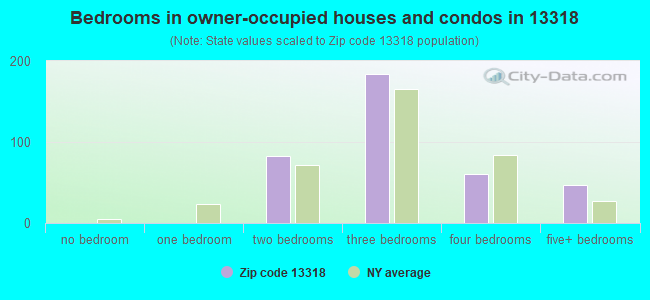 Bedrooms in owner-occupied houses and condos in 13318 
