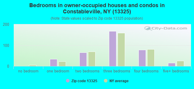 Bedrooms in owner-occupied houses and condos in Constableville, NY (13325) 