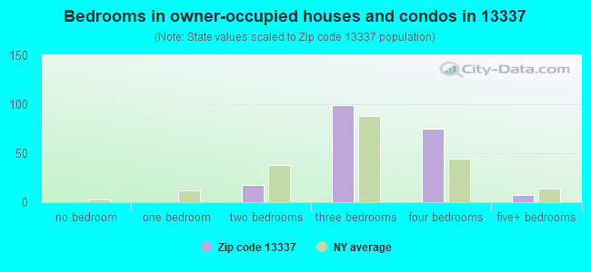 Bedrooms in owner-occupied houses and condos in 13337 