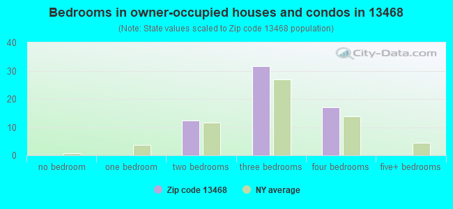 Bedrooms in owner-occupied houses and condos in 13468 