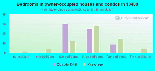 Bedrooms in owner-occupied houses and condos in 13488 