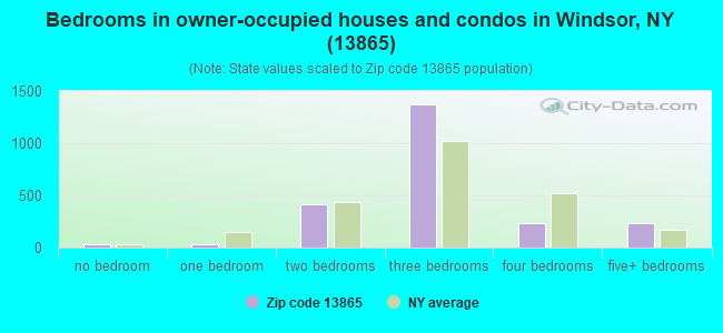 Bedrooms in owner-occupied houses and condos in Windsor, NY (13865) 