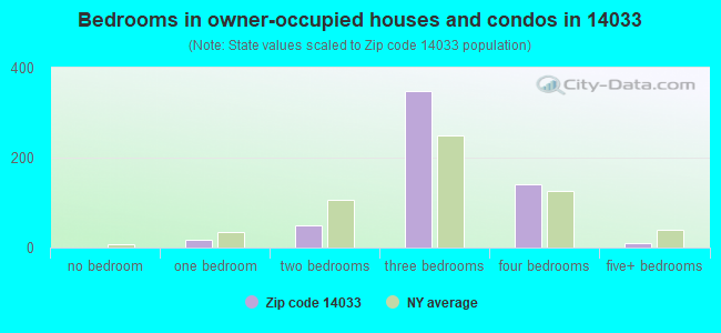 Bedrooms in owner-occupied houses and condos in 14033 