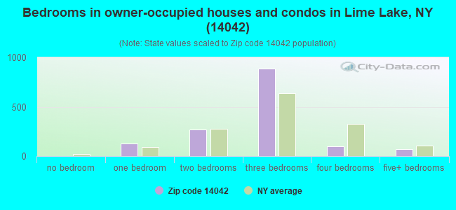 Bedrooms in owner-occupied houses and condos in Lime Lake, NY (14042) 