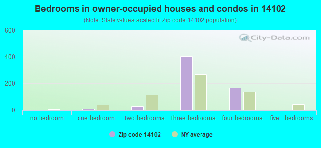 Bedrooms in owner-occupied houses and condos in 14102 