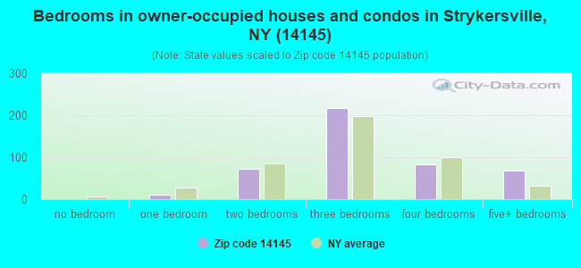 Bedrooms in owner-occupied houses and condos in Strykersville, NY (14145) 