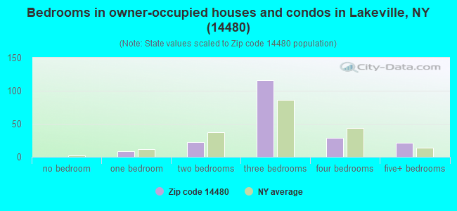 Bedrooms in owner-occupied houses and condos in Lakeville, NY (14480) 