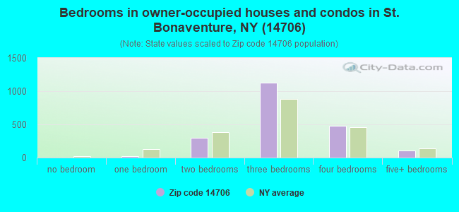 Bedrooms in owner-occupied houses and condos in St. Bonaventure, NY (14706) 