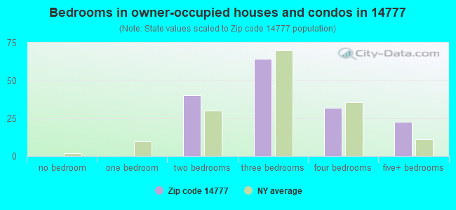 Bedrooms in owner-occupied houses and condos in 14777 