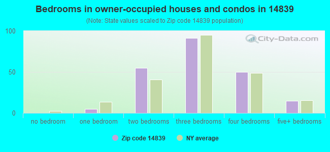 Bedrooms in owner-occupied houses and condos in 14839 