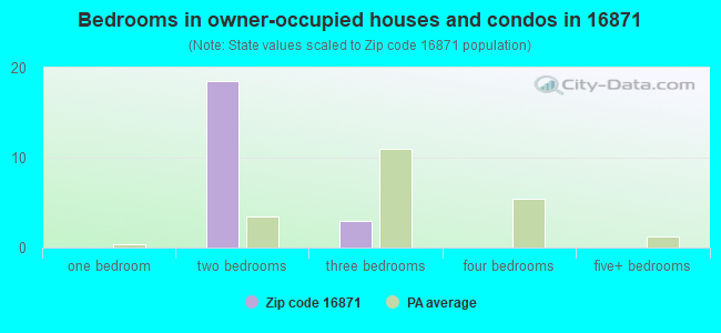 Bedrooms in owner-occupied houses and condos in 16871 
