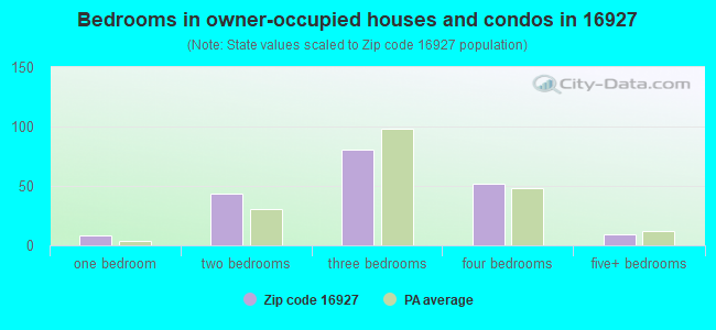 Bedrooms in owner-occupied houses and condos in 16927 