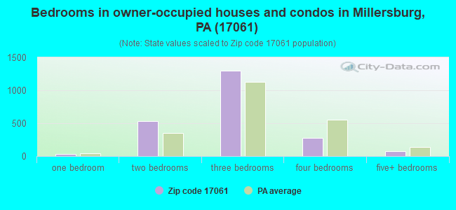 Bedrooms in owner-occupied houses and condos in Millersburg, PA (17061) 