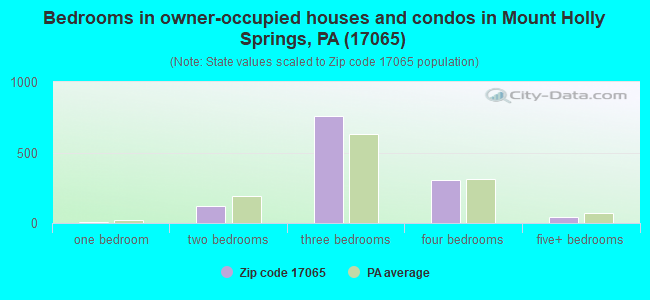 Bedrooms in owner-occupied houses and condos in Mount Holly Springs, PA (17065) 
