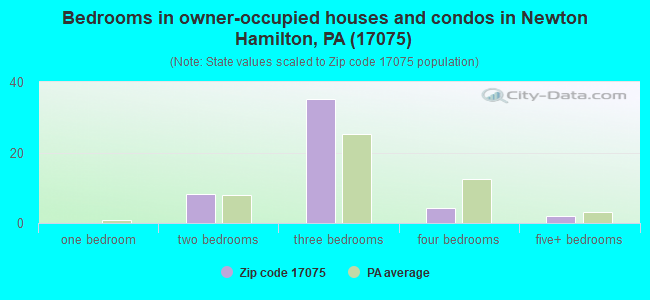 Bedrooms in owner-occupied houses and condos in Newton Hamilton, PA (17075) 
