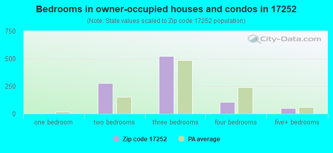 Bedrooms in owner-occupied houses and condos in 17252 