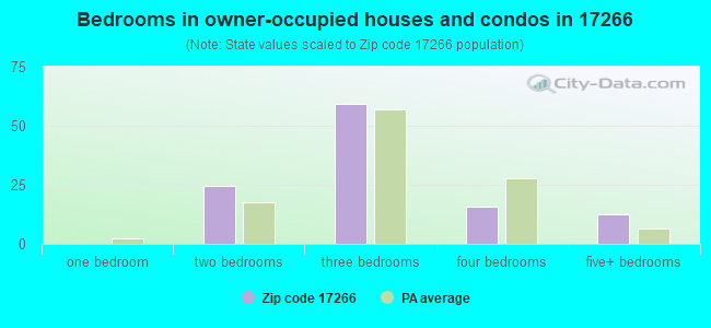 Bedrooms in owner-occupied houses and condos in 17266 