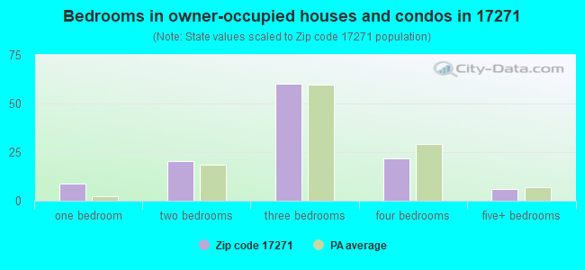 Bedrooms in owner-occupied houses and condos in 17271 