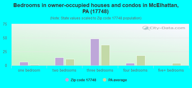 Bedrooms in owner-occupied houses and condos in McElhattan, PA (17748) 