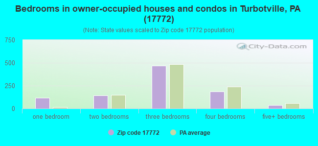 Bedrooms in owner-occupied houses and condos in Turbotville, PA (17772) 
