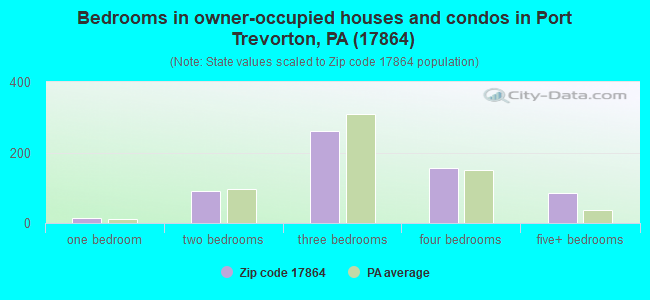 Bedrooms in owner-occupied houses and condos in Port Trevorton, PA (17864) 