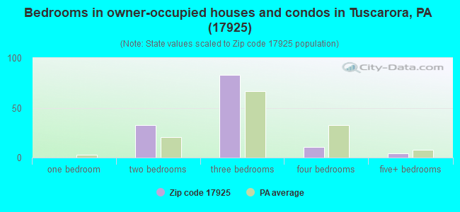 Bedrooms in owner-occupied houses and condos in Tuscarora, PA (17925) 