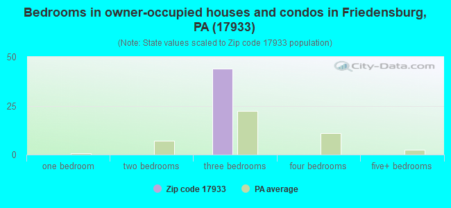 Bedrooms in owner-occupied houses and condos in Friedensburg, PA (17933) 