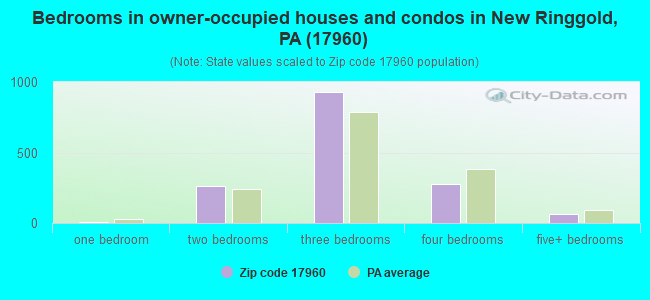 Bedrooms in owner-occupied houses and condos in New Ringgold, PA (17960) 