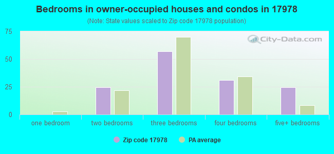 Bedrooms in owner-occupied houses and condos in 17978 