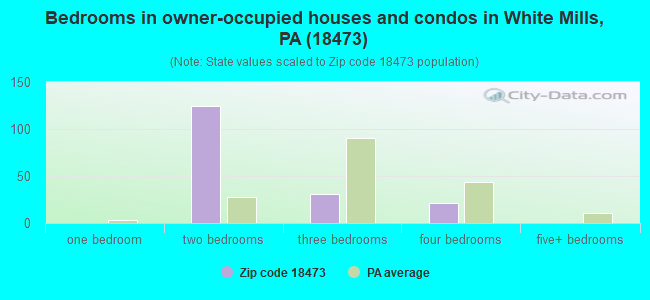 Bedrooms in owner-occupied houses and condos in White Mills, PA (18473) 