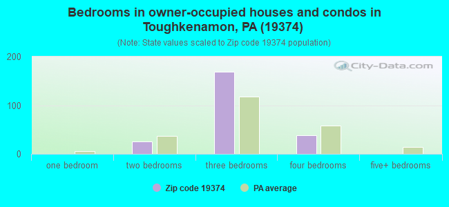 Bedrooms in owner-occupied houses and condos in Toughkenamon, PA (19374) 