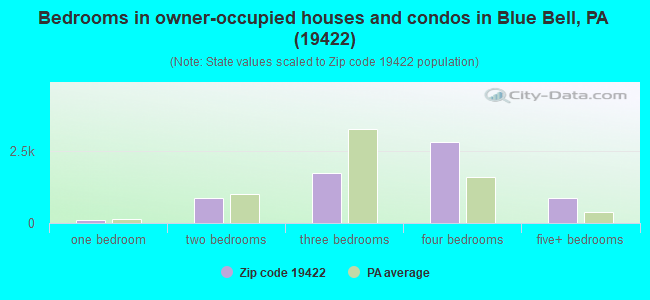 Bedrooms in owner-occupied houses and condos in Blue Bell, PA (19422) 