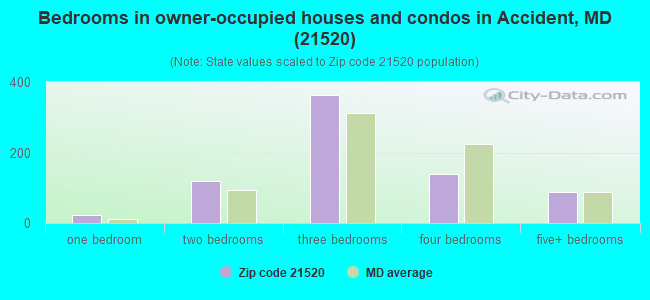 Bedrooms in owner-occupied houses and condos in Accident, MD (21520) 