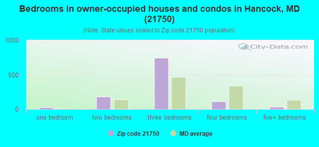 Bedrooms in owner-occupied houses and condos in Hancock, MD (21750) 