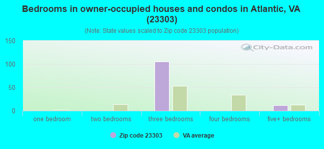 Bedrooms in owner-occupied houses and condos in Atlantic, VA (23303) 