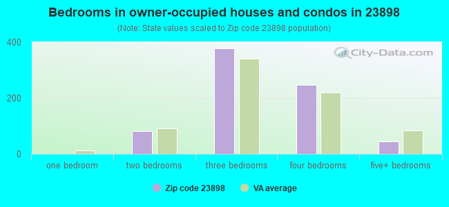Bedrooms in owner-occupied houses and condos in 23898 