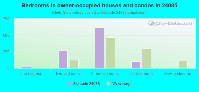 Bedrooms in owner-occupied houses and condos in 24085 